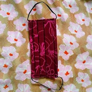 Acacia Neon Paradise custom cloth face mask swimwear kapa purple pink hibiscus